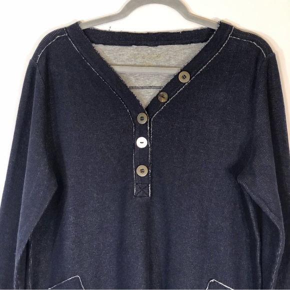 Soft Surroundings Blue Half Button Downtime Henley Tunic Top MP - Picture 5 of 16